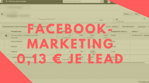 Facebookmarketing 0,13 € je Lead