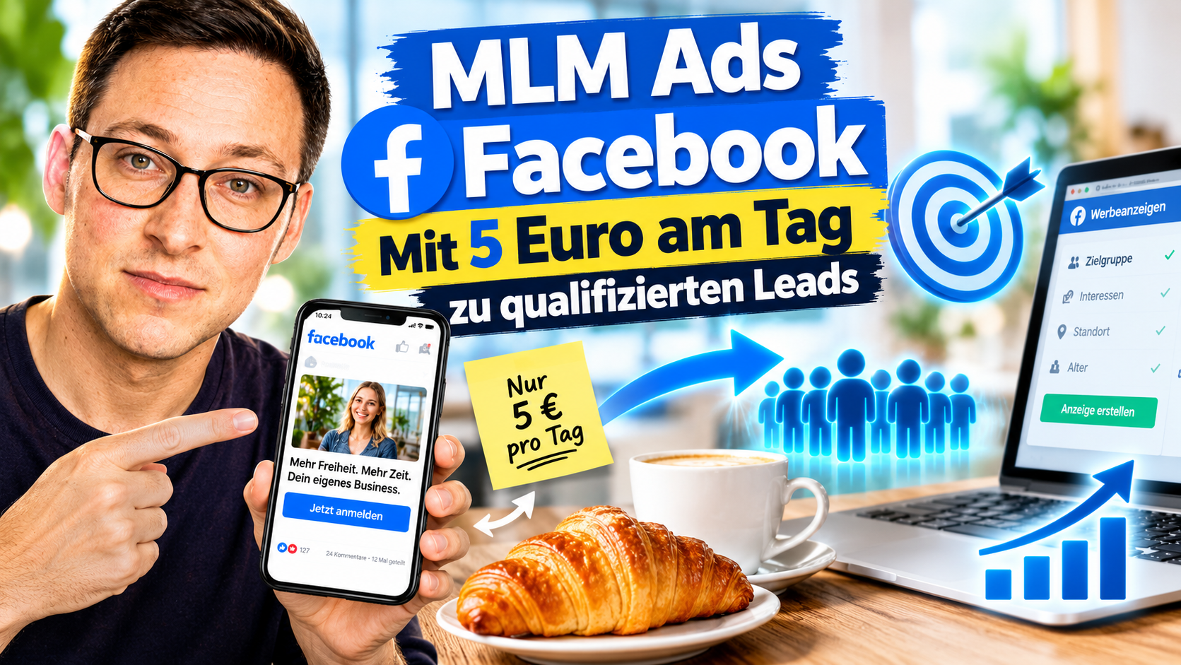 MLM Ads Facebook: Mit 5 Euro am Tag gezielt qualifizierte Leads für Dein Network-Marketing gewinnen.